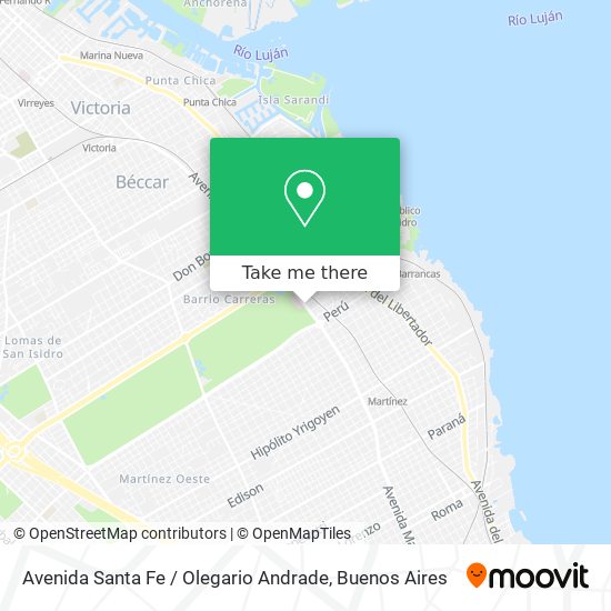 Avenida Santa Fe / Olegario Andrade map