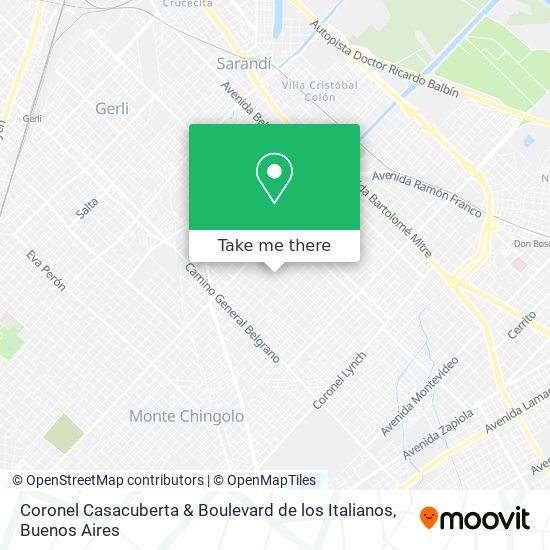Mapa de Coronel Casacuberta & Boulevard de los Italianos