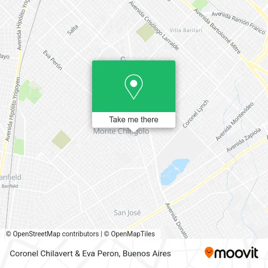 Coronel Chilavert & Eva Peron map