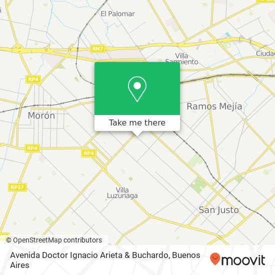 Avenida Doctor Ignacio Arieta & Buchardo map