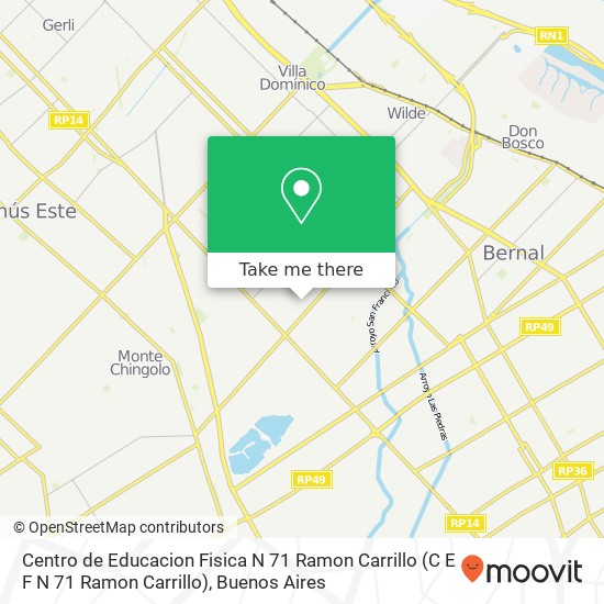 Mapa de Centro de Educacion Fisica N 71 Ramon Carrillo (C E F N 71 Ramon Carrillo)