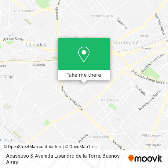 Mapa de Acassuso & Avenida Lisandro de la Torre
