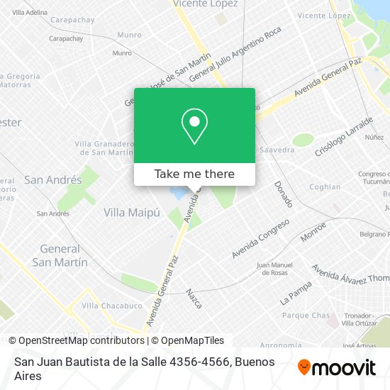 Mapa de San Juan Bautista de la Salle 4356-4566