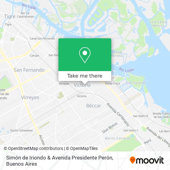 Simón de Iriondo & Avenida Presidente Perón map