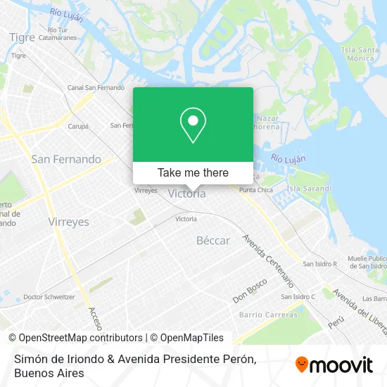 Mapa de Simón de Iriondo & Avenida Presidente Perón