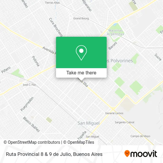 Ruta Provincial 8 & 9 de Julio map