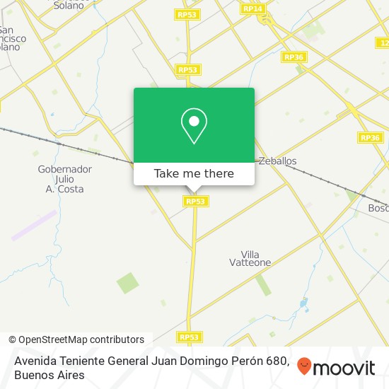 Mapa de Avenida Teniente General Juan Domingo Perón 680