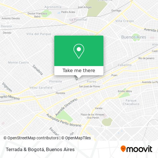 Terrada & Bogotá map