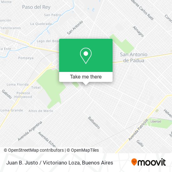 Juan B. Justo / Victoriano Loza map