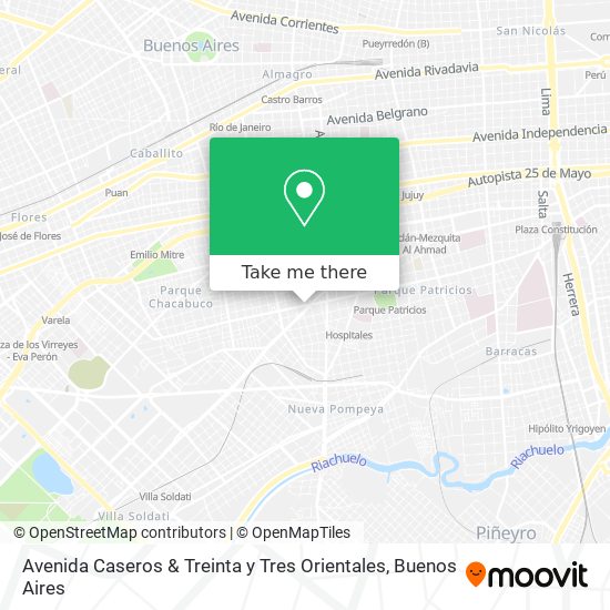 Mapa de Avenida Caseros & Treinta y Tres Orientales