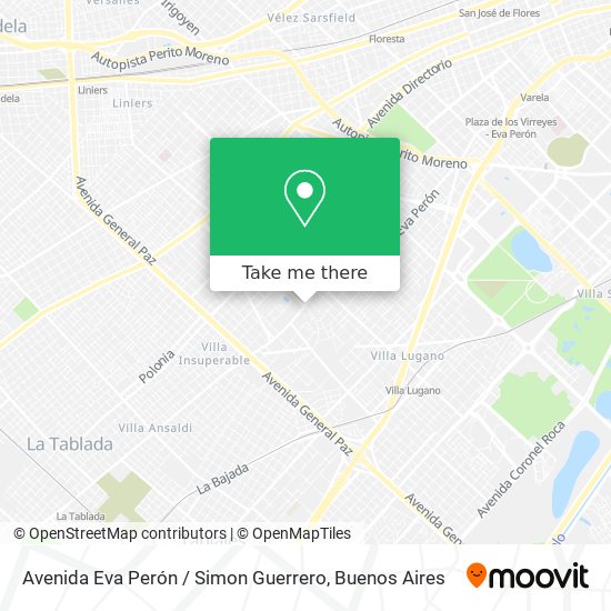 Avenida Eva Perón / Simon Guerrero map