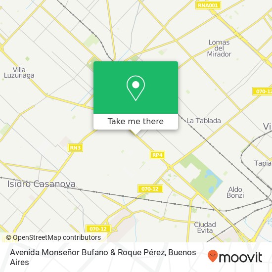 Avenida Monseñor Bufano & Roque Pérez map