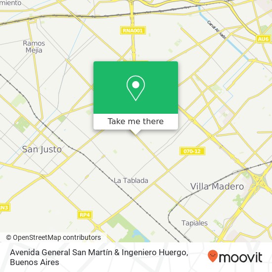 Avenida General San Martín & Ingeniero Huergo map