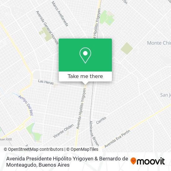Avenida Presidente Hipólito Yrigoyen & Bernardo de Monteagudo map