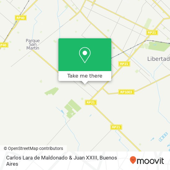 Carlos Lara de Maldonado & Juan XXIII map
