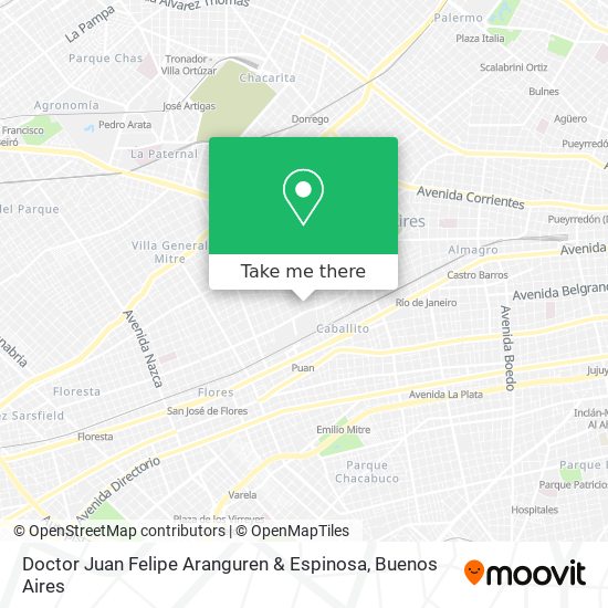 Doctor Juan Felipe Aranguren & Espinosa map