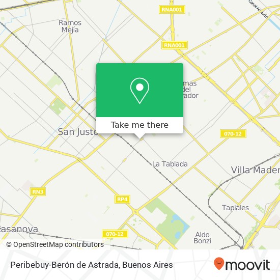 Peribebuy-Berón de Astrada map