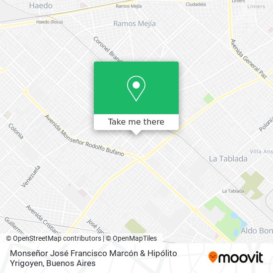 Mapa de Monseñor José Francisco Marcón & Hipólito Yrigoyen