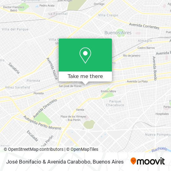 Mapa de José Bonifacio & Avenida Carabobo