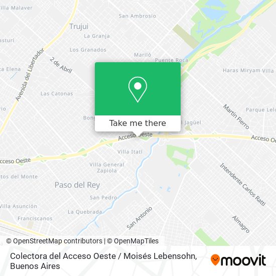 Colectora del Acceso Oeste / Moisés Lebensohn map