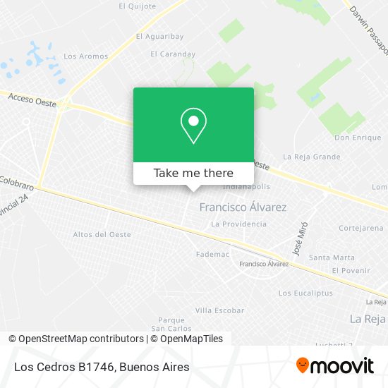 Mapa de Los Cedros B1746