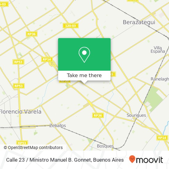 Mapa de Calle 23 / Ministro Manuel B. Gonnet