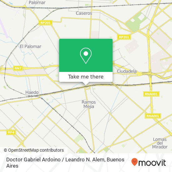 Doctor Gabriel Ardoino / Leandro N. Alem map