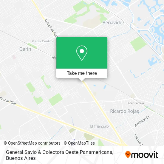 Mapa de General Savio & Colectora Oeste Panamericana