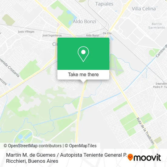 Martín M. de Güemes / Autopista Teniente General P. Ricchieri map