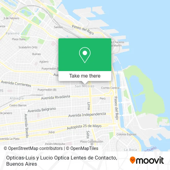 Mapa de Opticas-Luis y Lucio Optica Lentes de Contacto
