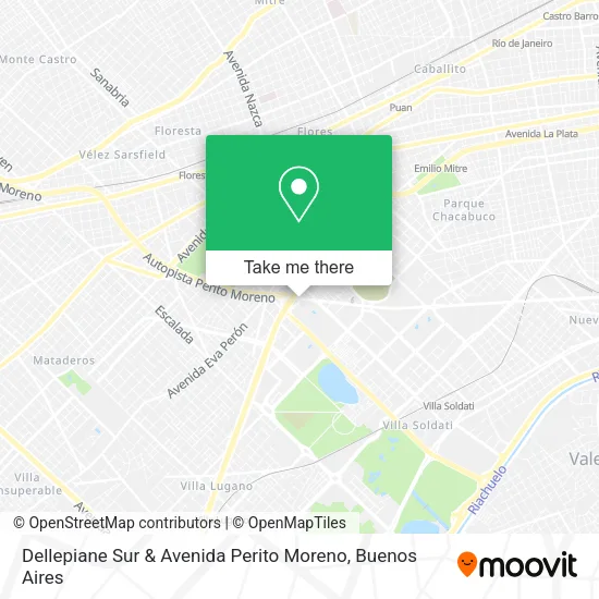 Mapa de Dellepiane Sur & Avenida Perito Moreno
