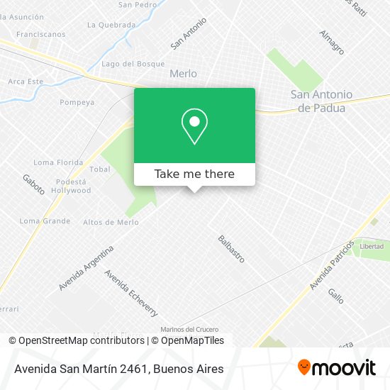 Mapa de Avenida San Martín 2461