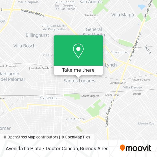 Mapa de Avenida La Plata / Doctor Canepa