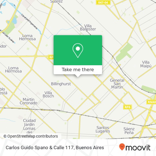 Mapa de Carlos Guido Spano & Calle 117