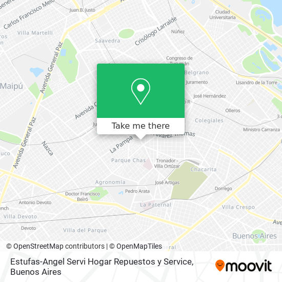 Estufas-Angel Servi Hogar Repuestos y Service map