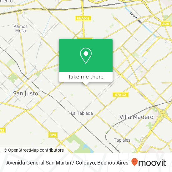 Avenida General San Martín / Colpayo map