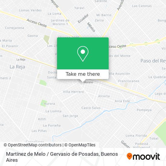 Martínez de Melo / Gervasio de Posadas map