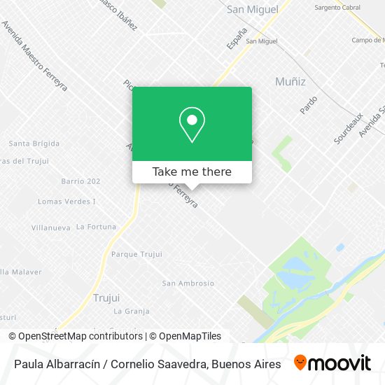 Paula Albarracín / Cornelio Saavedra map