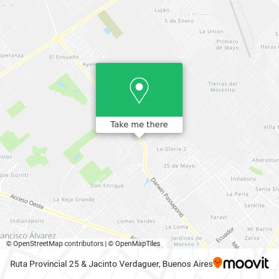 Mapa de Ruta Provincial 25 & Jacinto Verdaguer