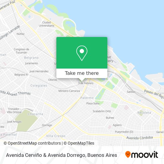 Mapa de Avenida Cerviño & Avenida Dorrego