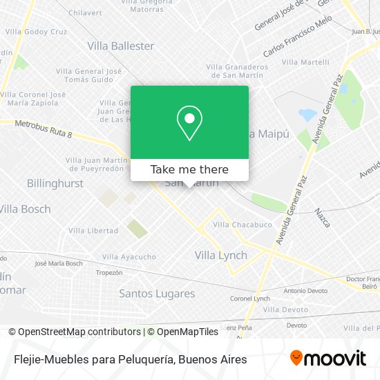 Mapa de Flejie-Muebles para Peluquería