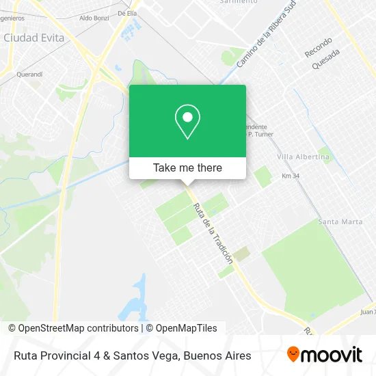 Ruta Provincial 4 & Santos Vega map