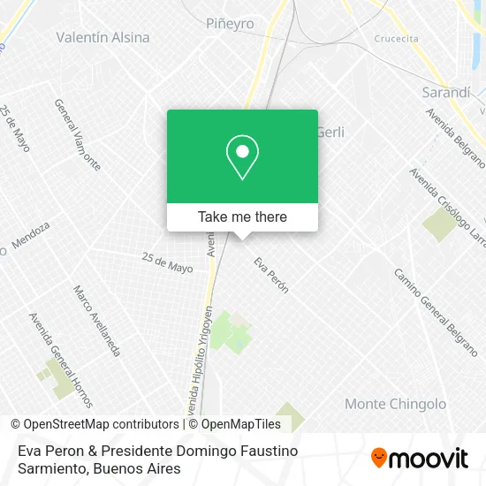 Mapa de Eva Peron & Presidente Domingo Faustino Sarmiento
