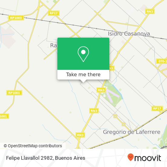 Felipe Llavallol 2982 map