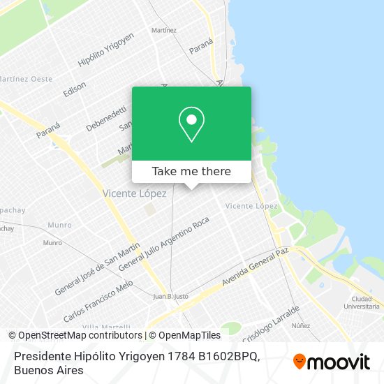 Presidente Hipólito Yrigoyen 1784 B1602BPQ map