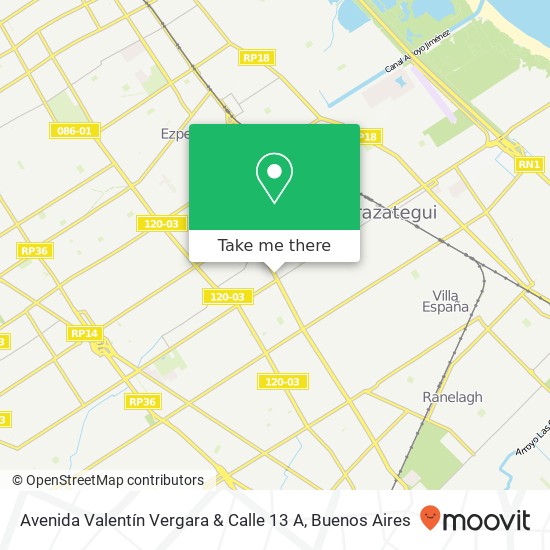 Avenida Valentín Vergara & Calle 13 A map