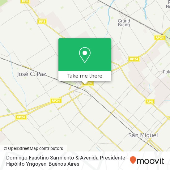 Mapa de Domingo Faustino Sarmiento & Avenida Presidente Hipólito Yrigoyen