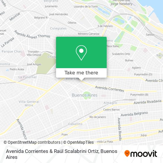 Avenida Corrientes & Raúl Scalabrini Ortíz map