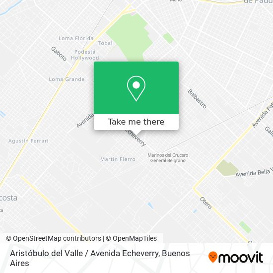 Mapa de Aristóbulo del Valle / Avenida Echeverry