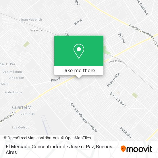 El Mercado Concentrador de Jose c. Paz map